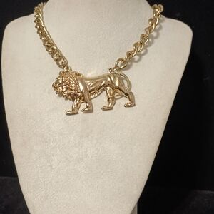 Gold Lion Pendant Necklace